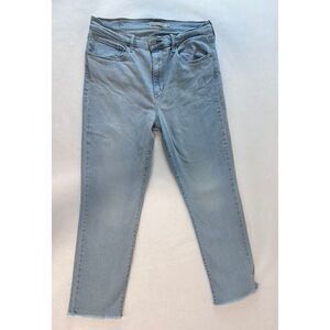 Levi's 724 High Rise Straight Jeans Light Wash Raw Hem - Size 31